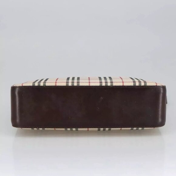 BURBERRY Nova Check Shoulder Bag Canvas Beige Authentic - Picture 9 of 16